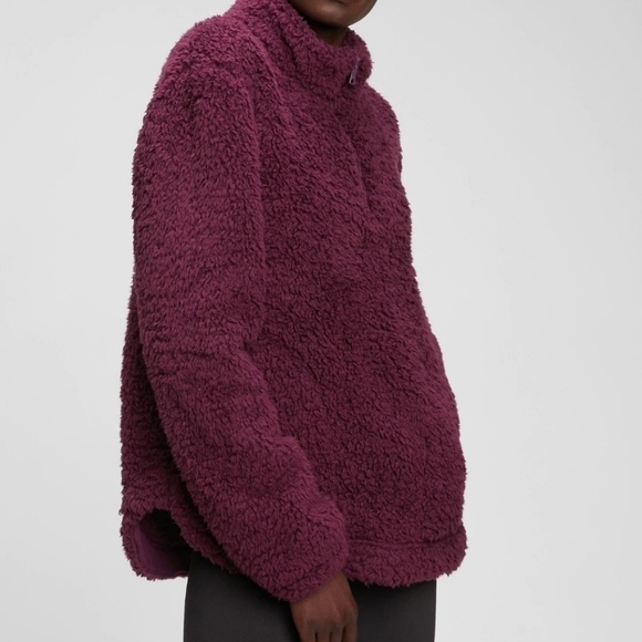 GAP Sherpa Half Zip Sweatshirt Womens sz LG. NWT - Picture 2 of 4
